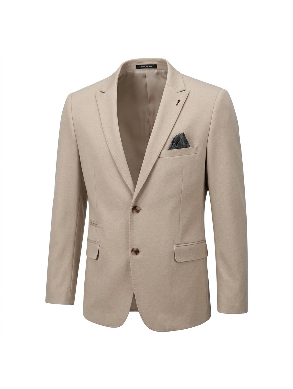 Guide London Beige Blazer with Pocket Square Size 42